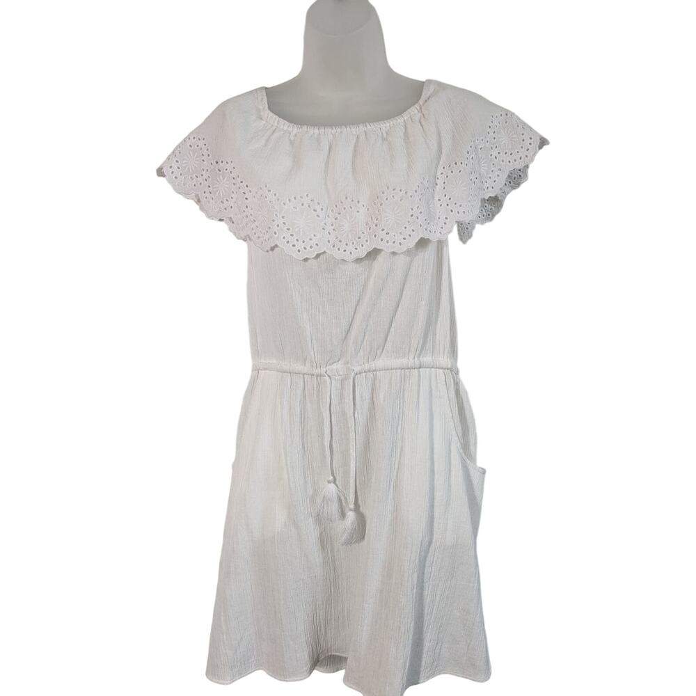 NEW Talbots White Cotton Crochet Off The Shoulder Dress Size XL Summer Sun